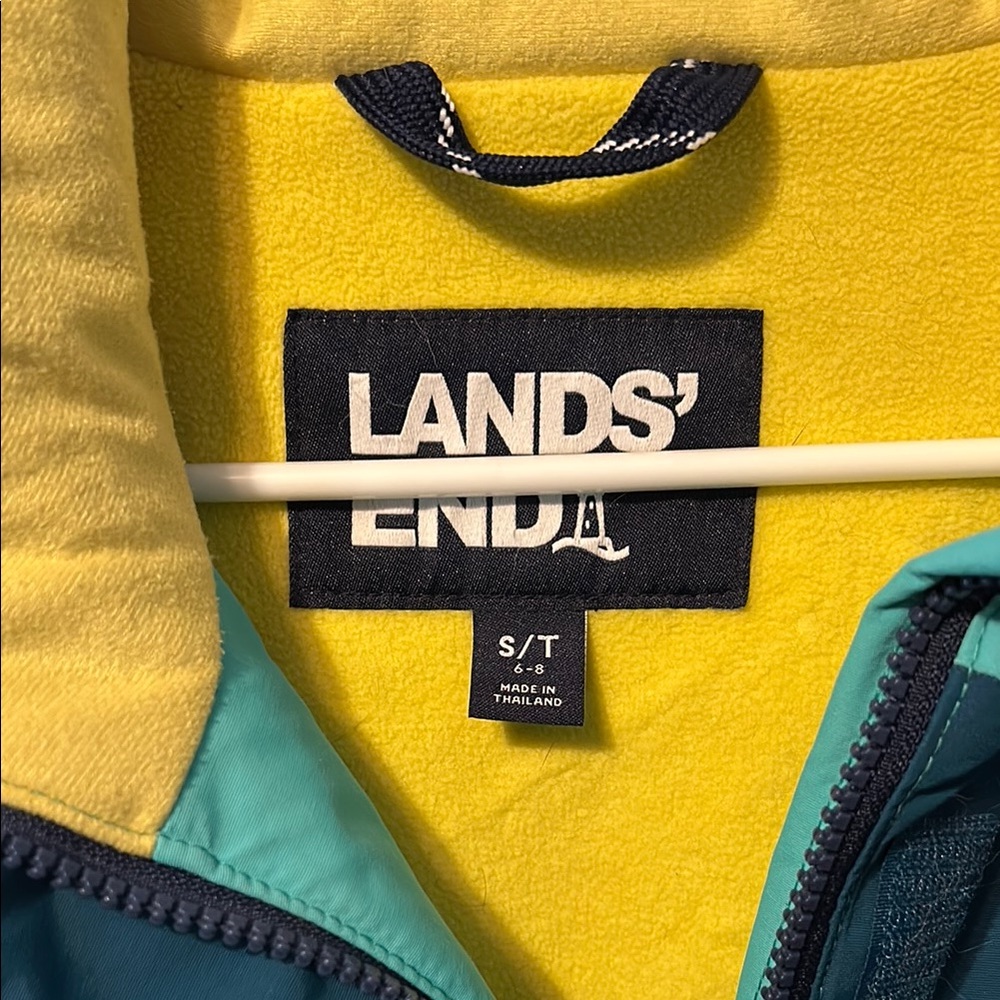 Lands' End Ski Jacket - Teal and Yellow